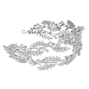 Gorgeous CZ Crystal Couture Double Wedding Headpiece