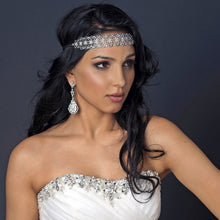 Bohemian, Antique crystal forehead headband, frontlet bridal headpiece, crystal forehead headband, crystal forehead wedding headband