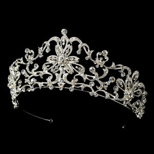 Gorgeous Royal Inspired Silver Crystal Bridal Tiara Crown - La Bella Bridal Accessories