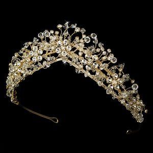Enchanting Gold Crystal Bridal Tiara - La Bella Bridal Accessories