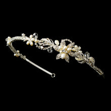 Freshwater Pearl Crystal Star Flower Bridal Headband - La Bella Bridal Accessories
