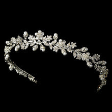 Crystal Pearl Floral Headband - La Bella Bridal Accessories