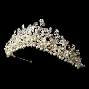 Freshwater Pearl & Crystal Wedding Tiara - La Bella Bridal Accessories