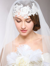 Renaissance Beaded Lace Applique Juliet Wedding Veil