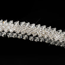 Silver Swarovski Crystal Bridal Side Accented Headpiece