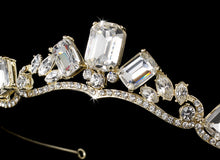 Gold princess Crystal Majesty Bridal Tiara - La Bella Bridal Accessories