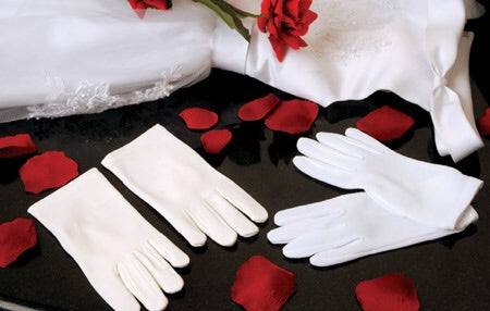 Children's Matte Satin Wrist Length Gloves - La Bella Bridal Accessories