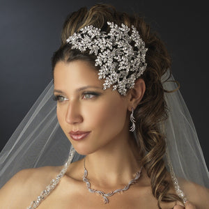 Stunning Vintage Crystal Leaves Bridal Headpiece - La Bella Bridal Accessories