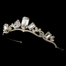 Gold princess Crystal Majesty Bridal Tiara - La Bella Bridal Accessories