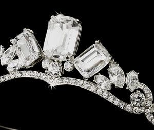 Silver Princess Crystal Majesty Bridal Tiara - La Bella Bridal Accessories