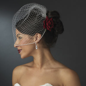 Rose Bridal Flower Hair Clip - La Bella Bridal Accessories