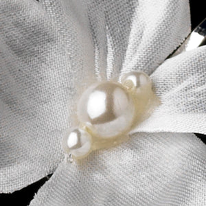 Beautiful Satin & Pearl  hair flower pin set