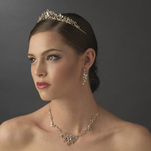 Gorgeous Dainty Crystal Swirl Bridal Tiara Crown - La Bella Bridal Accessories