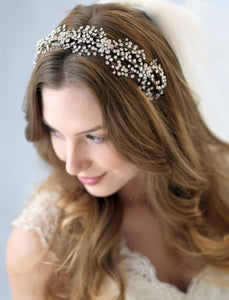 Stunning Hand-Wired Crystal Couture Bridal Hair Vine Headband