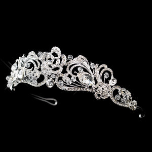 Swarovski Crystal Swirl Bridal Tiara Headpiece - La Bella Bridal Accessories