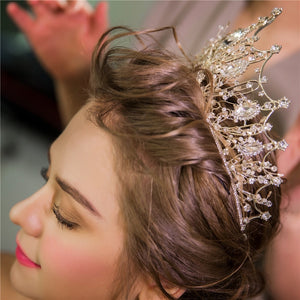 Gorgeous Regal Crystal Wedding Tiara Crown - La Bella Bridal Accessories