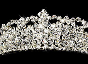 Gorgeous Silver Swarovski Crystal Wedding Tiara - La Bella Bridal Accessories