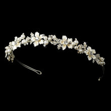 Lt Amber Blush Pearl  Crystal Headband - La Bella Bridal Accessories
