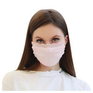 Lovely and Fancy Lace & Pearl breathable bridal face mask