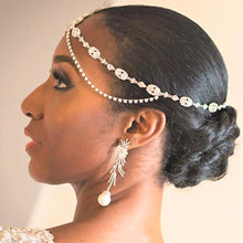 silver forehead bridal, Boho hair chain, Bohemian, forehead headband, frontlet bridal headpiece, crystal forehead headband
