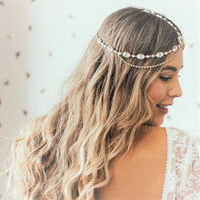 Light gold bridal, gold hair chain, forehead bridal, Boho, Bohemian, forehead headband, frontlet bridal headpiece, crystal forehead headband