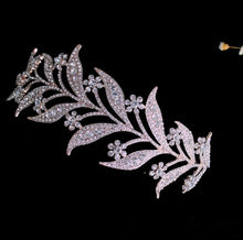 Vintage Crystal Flower and Leaves Tiara Wedding Headband - La Bella Bridal Accessories