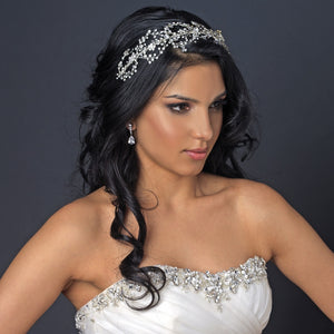 Fascia Per Capelli Da Sposa Con Cristalli - Diadema A Vite Con Strass, Regolabile, Per Matrimoni E Feste (Colore Argento) - Foto 4