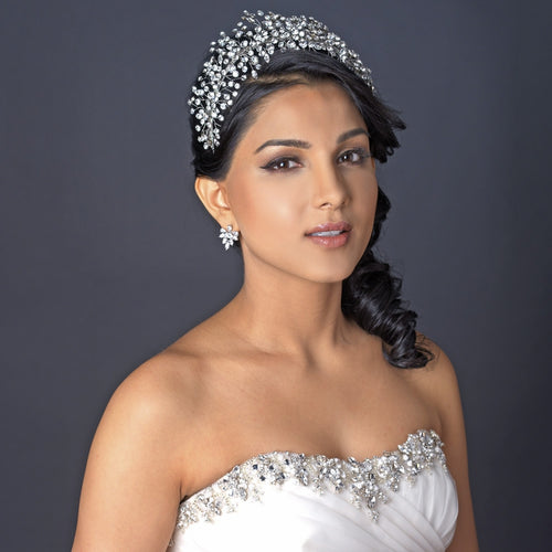 Stunning Hardwired Crystal Wedding Tiara - La Bella Bridal Accessories