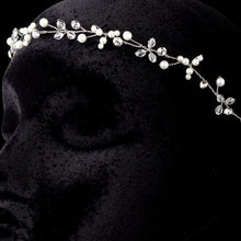 Antique Silver Ivory Pearl, Crystal Bohemian Hair Chain Headpiece - La Bella Bridal Accessories