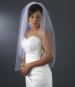 Wedding Veil with Crystal trim - La Bella Bridal Accessories