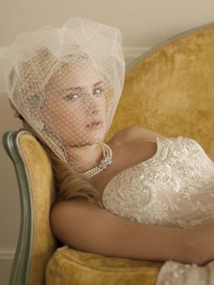Elegant two layer French Birdcage Veil - La Bella Bridal Accessories