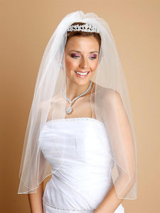 One Layer Bridal Veil with Pencil Edging - La Bella Bridal Accessories