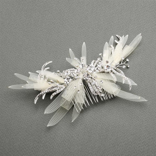 Crystal Pearl Bridal Hair Comb - La Bella Bridal Accessories