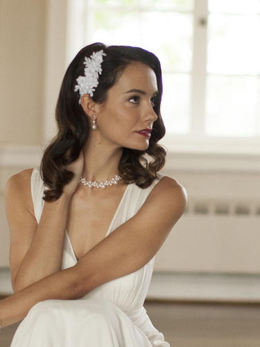 Lace Pearl Bridal Hair Comb - La Bella Bridal Accessories