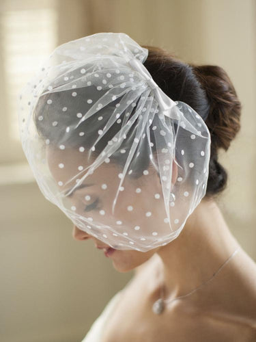 Vintage Polka Dot Face Veil - La Bella Bridal Accessories