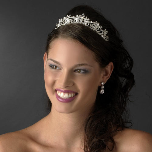 Elegant Crystal Swirl Tiara - La Bella Bridal Accessories