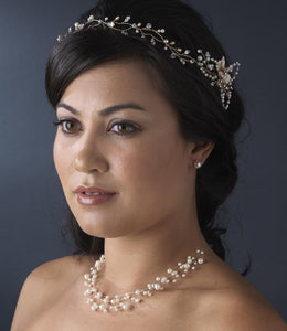 Crystal Vintage Bridal Hair Vine with Side Accents - La Bella Bridal Accessories