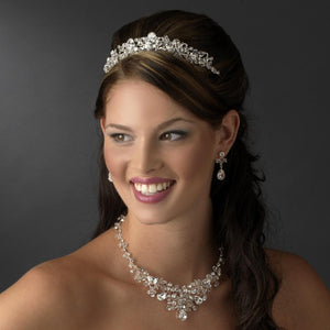 Fabulous Silver Crystal Tiara Headpiece - La Bella Bridal Accessories