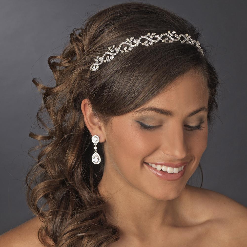 Lovely Crystal Pearl Bridal Headband - La Bella Bridal Accessories