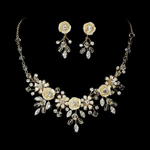 Elegant Necklace Earring Set - La Bella Bridal Accessories