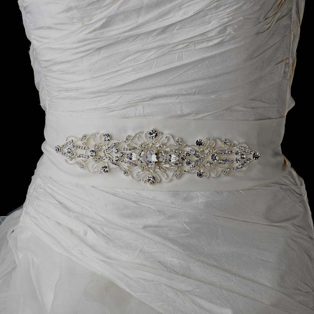 Elegant Crystal Wedding Sash - La Bella Bridal Accessories