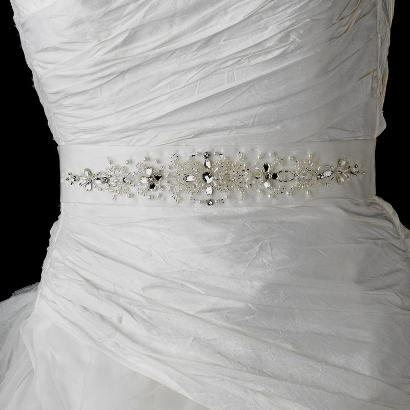 Swarovski Crystal Wedding Sash - La Bella Bridal Accessories