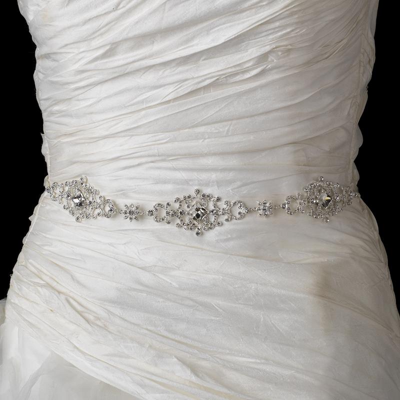 Beautiful Crystal Wedding Belt with Ribbon – La Bella Bridal  display picture 1