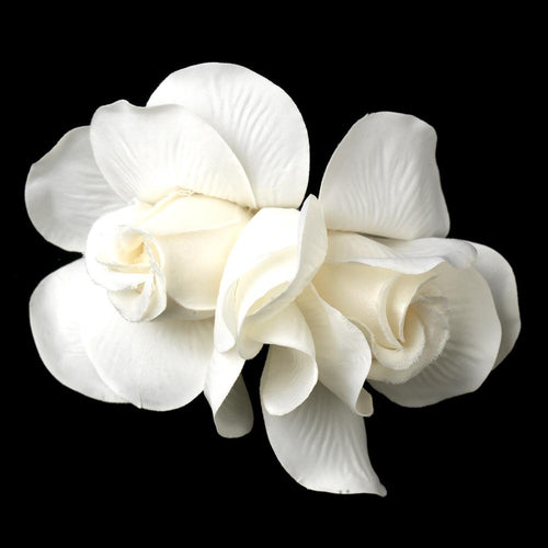 Pretty Gardenia Flower Clip - La Bella Bridal Accessories