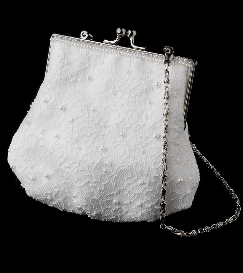 Lace Pearl Evening Bag - La Bella Bridal Accessories