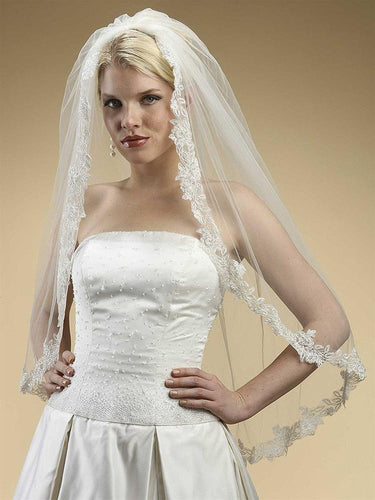 Gorgeous Bridal Veil with Lace Edge - La Bella Bridal Accessories