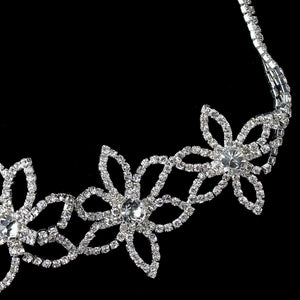 Super Pretty Crystal Floral Wedding Headband - La Bella Bridal Accessories
