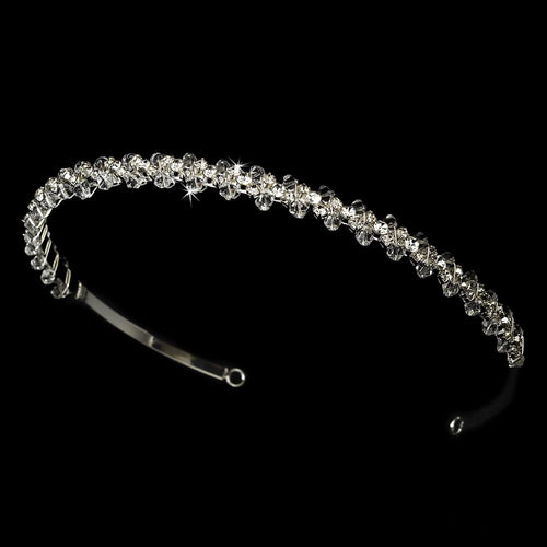 Silver Plated Swarovski Crystal Bridal Headband - La Bella Bridal Accessories