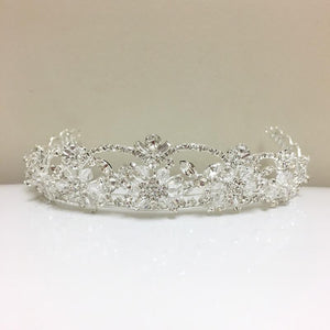 Sparkling Swarovski Crystal Silver Plated Bridal Tiara - La Bella Bridal Accessories