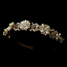Silver or Gold Swarovski Crystal & Freshwater Pearl Bridal Headband Tiara